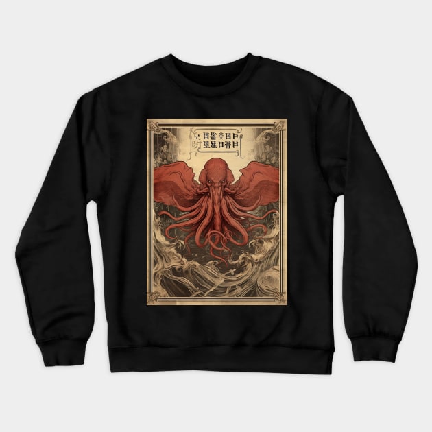 Vintage Japanese Cthulhu monster 2 Crewneck Sweatshirt by obstinator